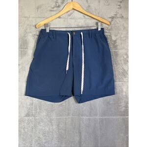 Chubbies Shorts Mens Medium Blue 6” Inseam Unlined Drawstring Zippered Pockets